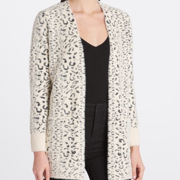 Women's Cream Leopard Print Cardigan - Picture 1 of 8
